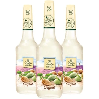 Image de Moulin de Valdonne Sirop d&#039;Orgeat pour boisson rafraîchissante, cocktail avec ou sans alcool, 3 bouteilles 70 cl