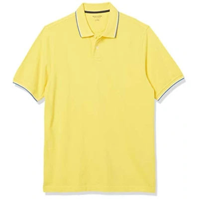 Image de Amazon Essentials Polo en Coton piqué à Coupe Classique (Grandes Tailles Disponibles) Homme, Jaune Twin Stripe, XL