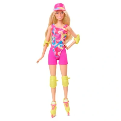 Image de Barbie Le Film Poupée Mannequin Patineuse en Tenue De Patinage avec Justaucorps, Cycliste Et Rollers, Accessoires Vert Fluo Inclus, À Collectionner, Jouet Enfant, A Partir 3 Ans, HRB04
