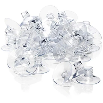 Image de com four® 40x Ventouse avec Passe câble pour guirlandes Lumineuses et décoration de fenêtre Boutons Solides Fixation Noël, Pâques, Automne, Nouvel an