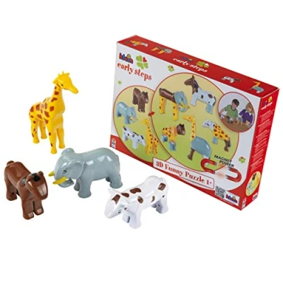 Image de Theo Klein 77 Funny Puzzle, Puzzle magnétique, 4 Animaux Les pièces du se fixent Entre Elles par aimants Jouet pour Enfants à partir d&#039;un an