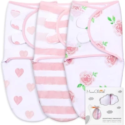 Image de Mama Cheetah Sac d&#039;emmaillotage pour bébé, Couverture Bio, Sachets Nouveau nés, Écharpe de Nuit Ajustable Emmaillotage Facile garçon Fille 0 3 Mois