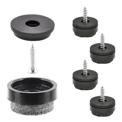 Image de Wagner QuickClick® Patins en Feutre pour Meubles et chaises Lot de 4 à Visser I 4X Base + vis Insert Changeable Laine Ultrasoft Slim diamètre Ø 17 mm Made Allemagne 15780200