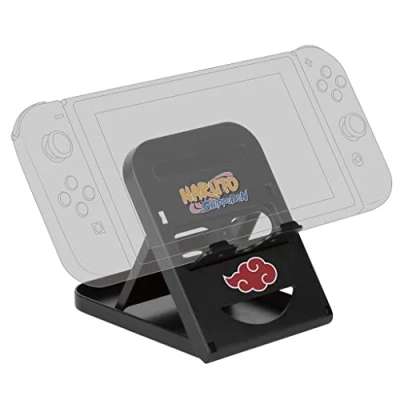 Image de Konix Naruto Shippuden Support Stand pour Consoles Nintendo Switch, Switch Lite et OLED Motif Nuage Akatsuki Noir Rouge