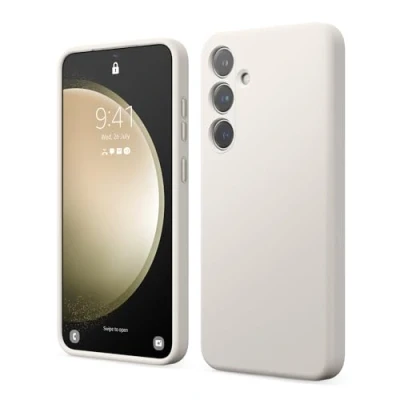 Image de elago Coque Silicone Liquide Compatible avec Samsung Galaxy S24 Plus, Qualité Supérieure, Protection Intégrale [Structure Antichoc 4 Couches], Doublure Microfibre Douce Anti Rayures (Stone)