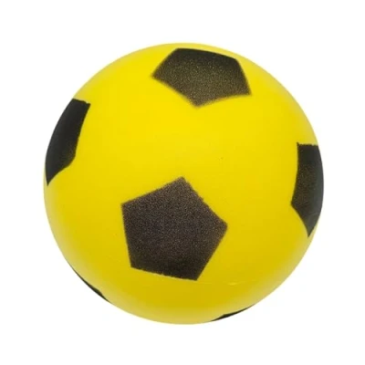 Image de alldoro 63103 Balle en Mousse, au Design de Football, pour Les Enfants à partir 18 Mois, 20 cm, 153 g, Jaune