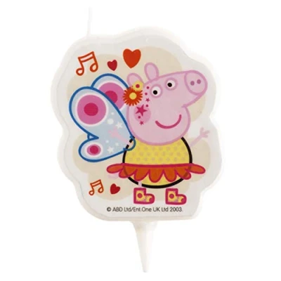Image de Dekora Bougie d&#039;Anniversaire en 2D de Peppa Pig pour Gâeaux d&#039;Enfants 7,5 cm
