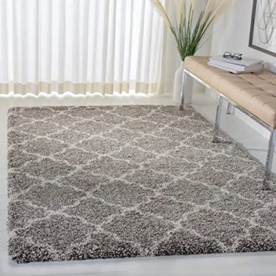Image de Safavieh Grand Tapis de Salon rectangulaire pour Une Utilisation en intérieur, Polypropylène, Gris/Ivoire, 120 X 180 cm