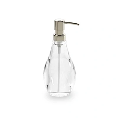Image de UMBRA Droplet Soap Pump. Pompe à savon Droplet, en acrylique transparent, 296ml. Dimension7.6x21cm.