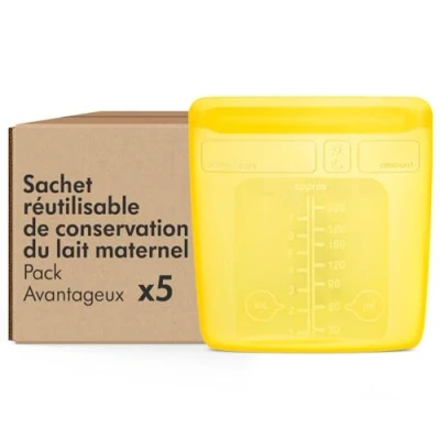 Image de Medela sachets de conservations réutilisables pour lait maternel, avec large ouverture et double fermeture à glissière, conviennent le frigo congélateur, 220 ml, jusqu&#039;à 500 utilisations
