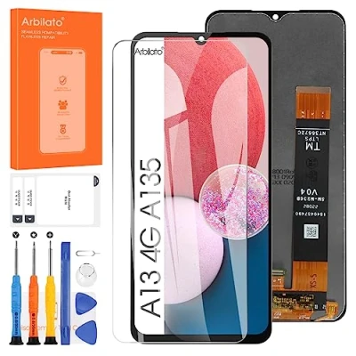 Image de Arbilato Écran pour Samsung Galaxy A13 4G De Remplacement LCD A135,SM A135F,SM A135M,SM A135U Tactile Digitizer Assemblée Pièces Réparation (Noir)