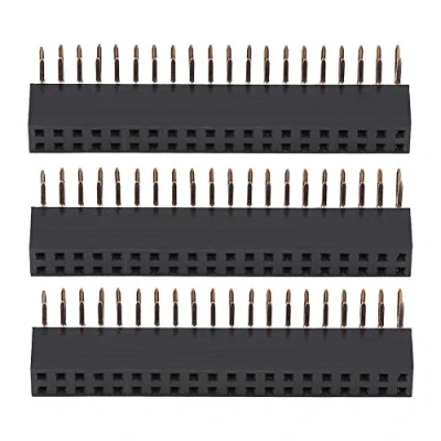 Image de Akozon 3pcs 2 x 20 Pins Broches à Une rangée de Pas 2,54 mm Embases connecteur Dupont,Connecteur Dupont Femelle,en têtes Femelle