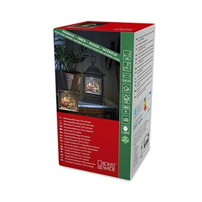 Image de Konstsmide LED Snow Globe Lantern Santa and Reindeer Scene/Christmas Warm White Diode/Transformer Or Battery 3xC 1.5V (excl.)/5 Hour Timer/Water Filled/Water Spinner
