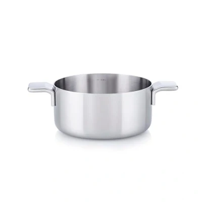 Image de MasterPRO Alessi Bones Casserole de 20 cm Fabriquée en Acier Inoxydable Finition Intérieure et Extérieure Mate Corps Droit Poignée Longue Fonte Creuse Soudée Convient pour Induction