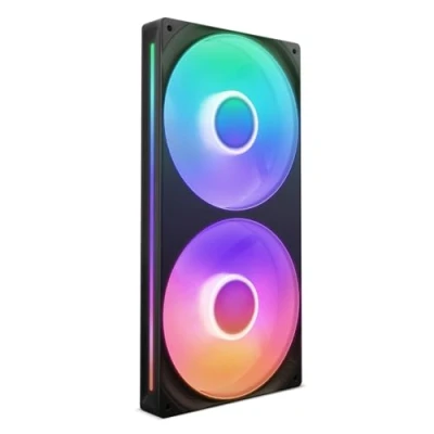 Image de NZXT F280 RGB Core Unité de ventilation 280 mm avec deux ventilateurs RVB 140 Contrôle la vitesse et l&#039;éclairage Pression statique flux d&#039;air élevés 8 LED aRGB Noir