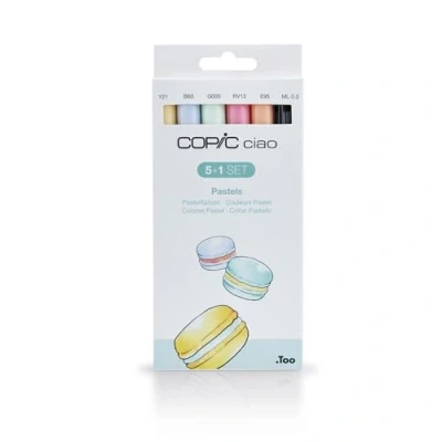 Image de Copic Ciao Ensemble comprenant Marqueur Pastels (Lot de 5)/ Stylo multiliner