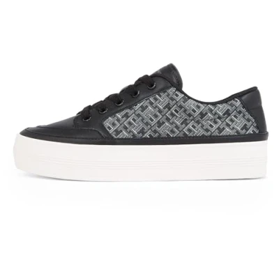 Image de Tommy Hilfiger Monogram Baskets basses, Femme, Taille: 41, Black Cuir