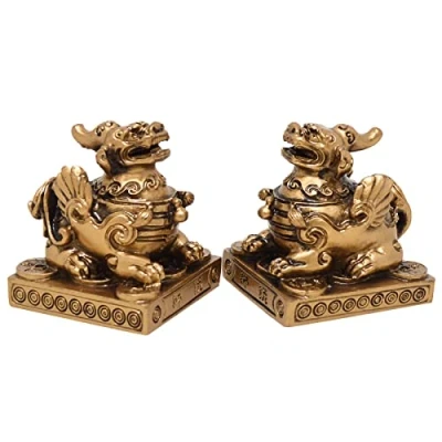 Image de Feng Shui Pair of Pi Xiu/piyao Statue Figurine+ Free Mxsabrina Red String Bracelet J1027 by juanxian