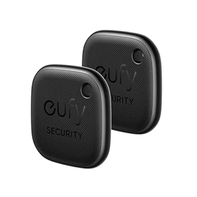Image de eufy Security Localisateur d’Article Bluetooth 2 Pack, Détecteur de clés, Traqueur pour écouteurs et Bagages, téléphone, Résistant à l’Eau, Fonctionne avec Apple Find My (iOS Seulement)