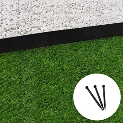 Image de Bordure de Jardin Droite Noire 7,8 cm x 10 mètres avec 50 piquets d&#039;ancrage