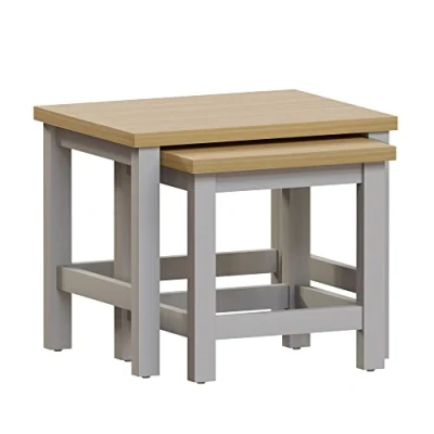 Image de Marque Amazon Movian Carrée Arlington Table d&#039;appoint gigognes Modernes en MDF, 2 pièces, 50 x 41 40 cm, Gris