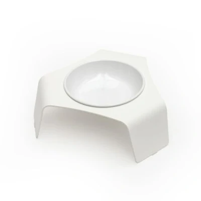 Image de LucyBalu® Gamelle pour Chat surélevée avec Support surélevé Bol de Nourriture &amp; Eau Ergonomique Blanc
