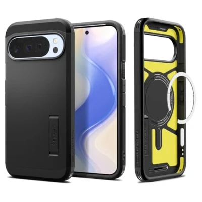 Image de Spigen Tough Armor(AI) MagFit Coque pour Google Pixel 10 et Pro Compatible avec Pixelsnap MagSafe [Intelligence Artificielle] Noir