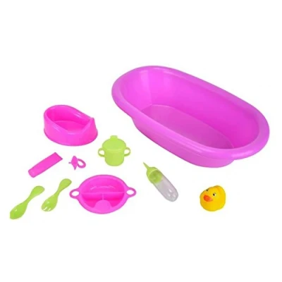 Image de Simba New Born Baby 105562128 Baignoire avec Pots, Canard, Bouteille, tétine et Accessoires, 10 pièces, 39 cm, à partir de 1 an