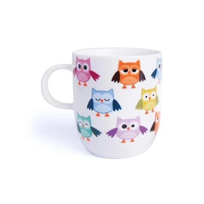 Image de Excelsa Animals Tasse mug, 400 ML, Porcelaine, Blanc Hibou (Gufo) 1 pièce Multicolore