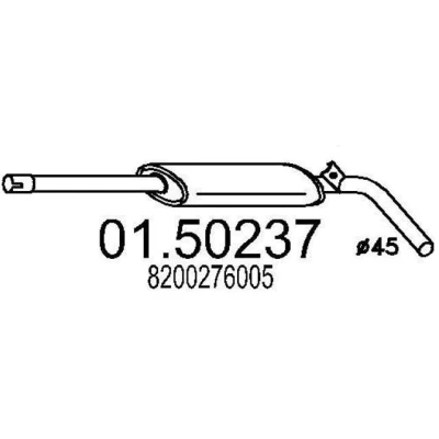 Image de MTS 01.50237 Silencieux Intermédiaire 1340 RENAULT: GRAND SCENIC 2, MEGANE 2 Stufenheck,