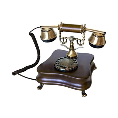 Image de OPIS 1921 CABLE B téléphone rétro en bois et metal avec cadran rotatif Neuf
