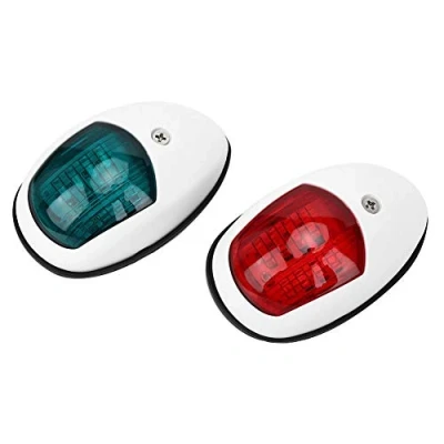 Image de Feu de signalisation navigation, lumière bateau latérale, lampe signal 2 pièces LED verte rouge navigation étanche DC12V 3W(blanc)