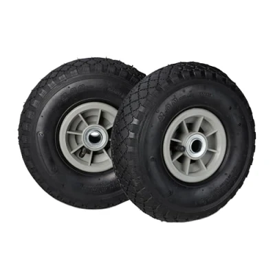 Image de Relaxdays Diable Set de 2 brouette, Roue Rechange axe,3.00 4, Caoutchouc 260x85 mm 80 kg, Noir Gris
