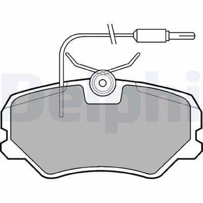 Image de DELPHI LP564 Jeu de plaquettes frein contact signal d&#039;usure inclus sans tôle anti bruit avec accessoires PEUGEOT: 405 II Berline, Break