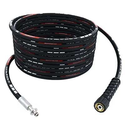 Image de TECHKAR Tuyau pour Nettoyeur Haute Pression Remplacement du d&#039;Extension Karcher 250bar M22x1.5 Kärcher HD HDS Prise 10 mm Longueur 25 m