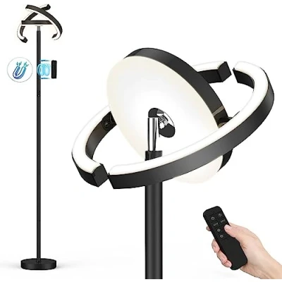 Image de FIMEI Lampadaire, Lampadaire sur Pied 36W, 3000K 6000K Température de Couleur et Gradation Continue, Avec Télécommande Commande Tactile, Led pour Salon, Chambre, Bureau