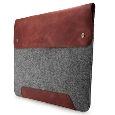 Image de MegaGear Étui en Cuir véritable et Polaire pour MacBook 15&quot; 16&quot; Maroon MG1913 Taille Unique