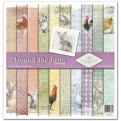 Image de ITD Collection Emballage Scrapbooking 12 x pouces, Papier Scrapbooking, Décor, Carton 310 320 mm (SLS 029 Autour de la ferme) HS code 48025890