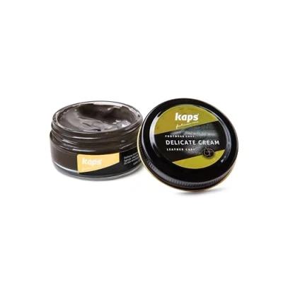 Image de Kaps Crème Délicate De Cirage Cuir Naturel Et Synthé Soin Chaussures Professionnel Intensif Du Nourrissant Pot Verre 50ml Plusieurs Couleurs (105 Poney)