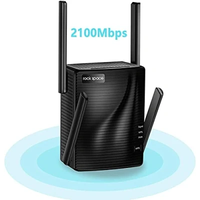 Image de Amplificateur WiFi Puissant sans Fil Répéteur 2100 Mbps 5GHz &amp; 2.4GHz Dual Bande, Extender avec 1 Port Ethernet,Booster Facile à Installer WPS, Couvrir Le Signal jusqu&#039;à 200m²
