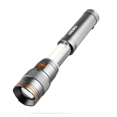 Image de NEBO Franklin Slide lampe de poche LED rechargeable et travail 7 modes d&#039;éclairage avec base magnétique Noir 500 lumens
