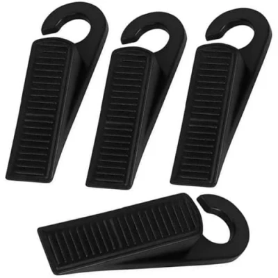 Image de Arrêts de Portes,4 pièces Bloque Coin Porte,cale portes,Butee porte,Butee porte,pour Protection Portes et Murs,12,5 cm(Noir)