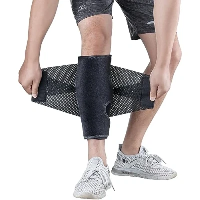 Image de Soutien au Mollet Attelle de tibial Compression Bande élastique pour Soulager la Douleur Causée par les Mollets Serrés,Crampes, Déchirés,Convient aux Jambes Gauche et Droite(L/XL 2 pcs)