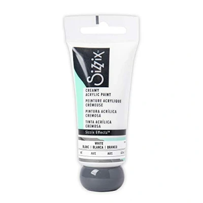 Image de Sizzix Effectz Peinture acrylique crémeuse mate blanche 60 ml