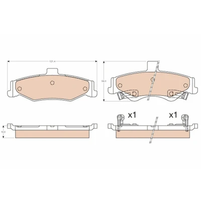 Image de TRW GDB3570 Jeu de plaquettes frein avec indicateur d&#039;usure CHEVROLET: Camaro IV Coupe, Cabriolet