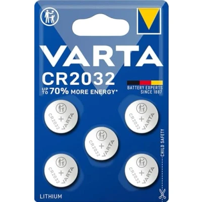 Image de VARTA CR2032 Lot de 5 piles bouton Power on Demand Lithium 3 V