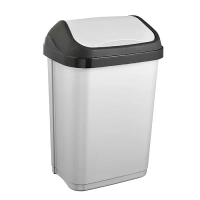 Image de keeeper Poubelle avec Couvercle Basculant, 10 L, Swantje, Argent