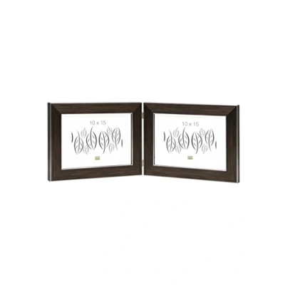 Image de Deknudt Frames S41VK3 H2H Cadre Photo Diptyque Horizontal Résine Brun 10 x 15 cm