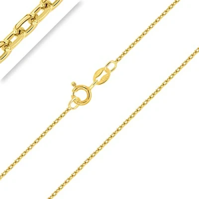 Image de Planetys Chaîne Maille Forçat Diamantée Argent 925/1000 Plaqué Or Jaune 18 Carats Largeur 1 mm 60 cm