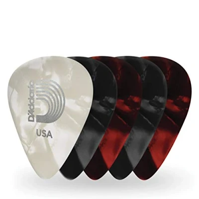 Image de D&#039;Addario Assortiment de médiators en celluloïd avec motif perle classique, pack 25